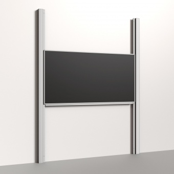 Pylonentafel, 200x100 cm, 1-flächig, höhenverstellbar, Stahlemaille schwarz 